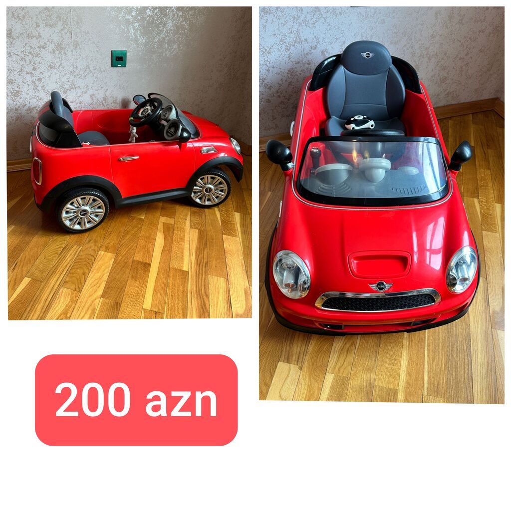 Uşaq elektrikli avtomobil – Mini Cooper üslubunda, qırmızı rəng — Uşaq avtomobilləri, Bakı