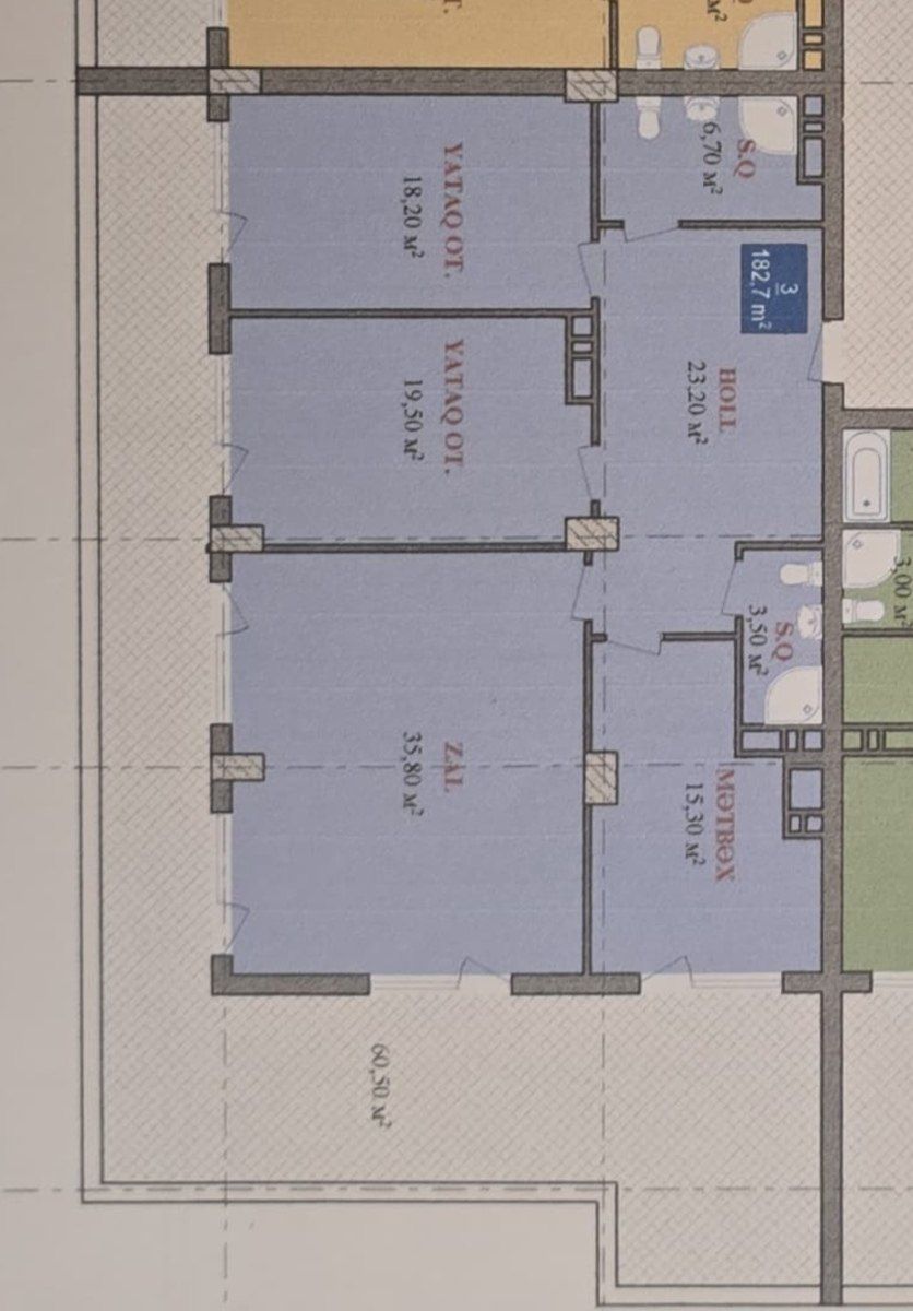 Satılır 3 otaqlı yeni tikili 183 m² — Mənzil, Bakı (8)