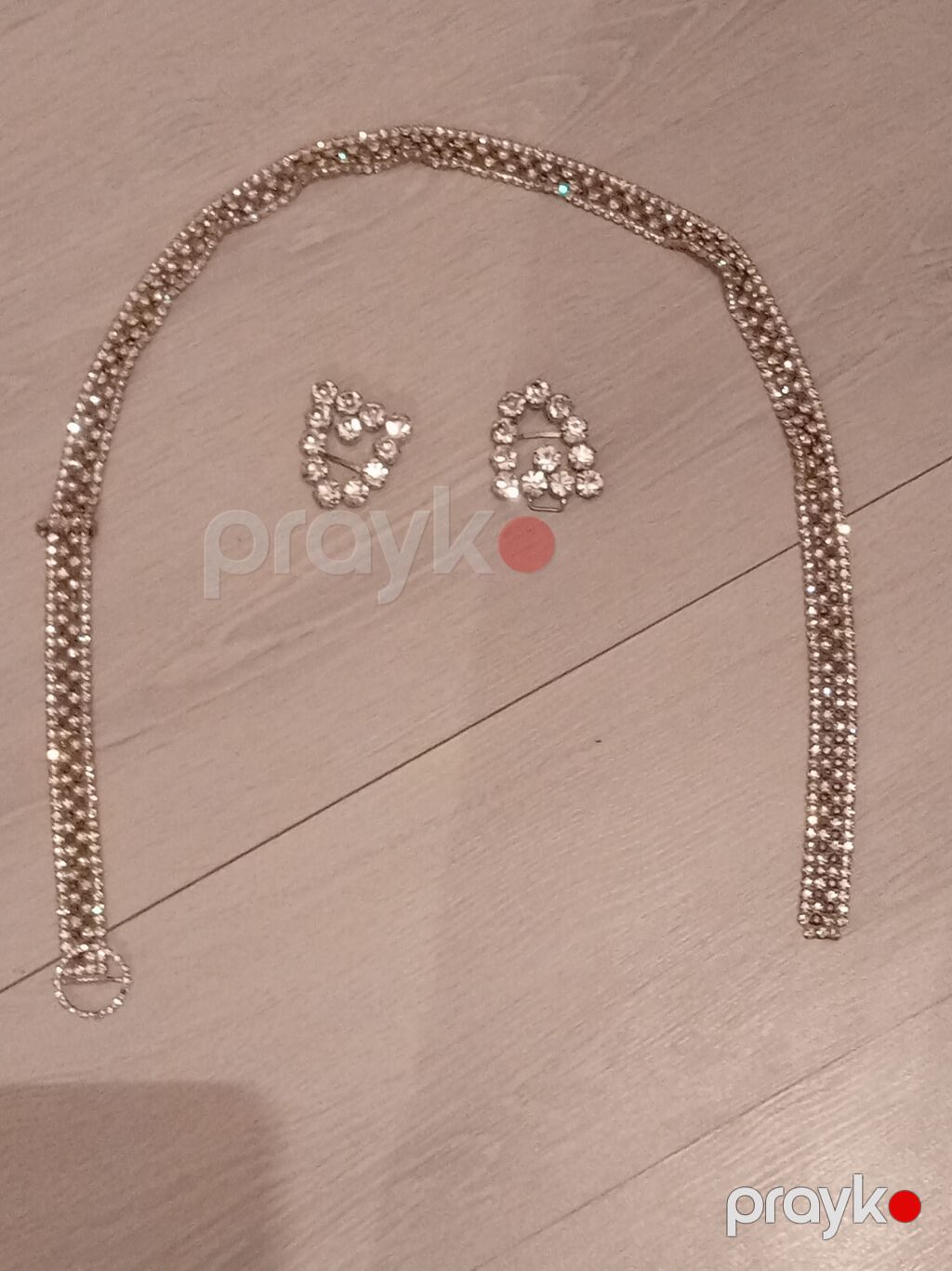 Zirək qaşlı parlaq kəmər - Material: gümüşü rəngli metal əsas — Kəmər, Masazır (2)