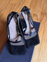 Bottega Veneta qadın baletləri – Mesh/tor dizaynlı, kvadrat burunlu — Gun
