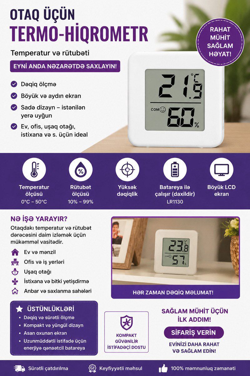 Termometr -Hiqrometr — Ev texnikası, Bakı (2)