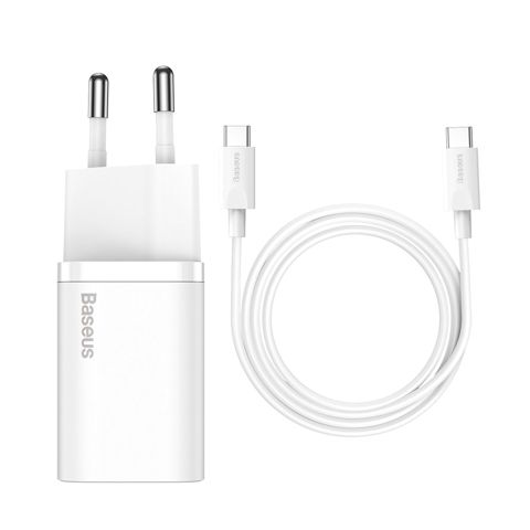 Charger + Kabel Type-c↔type-c 25W Baseus Super SI White — Bakı