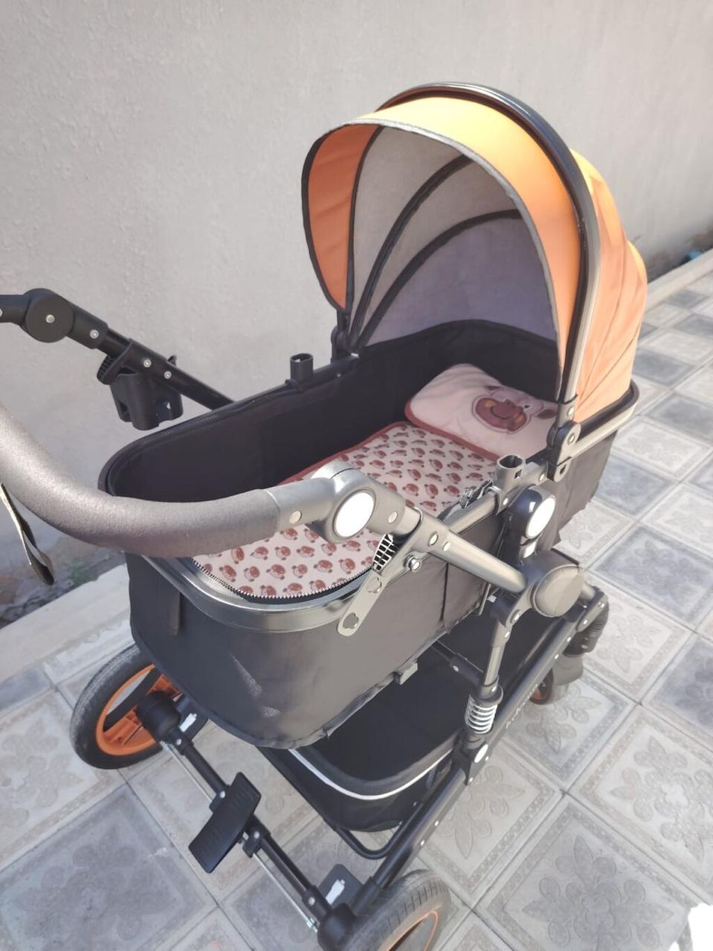 Uşaq arabası – çoxfunksiyalı beşik-tipli model - Rəng: narıncı-qara — Arabalalar, Digah (5)