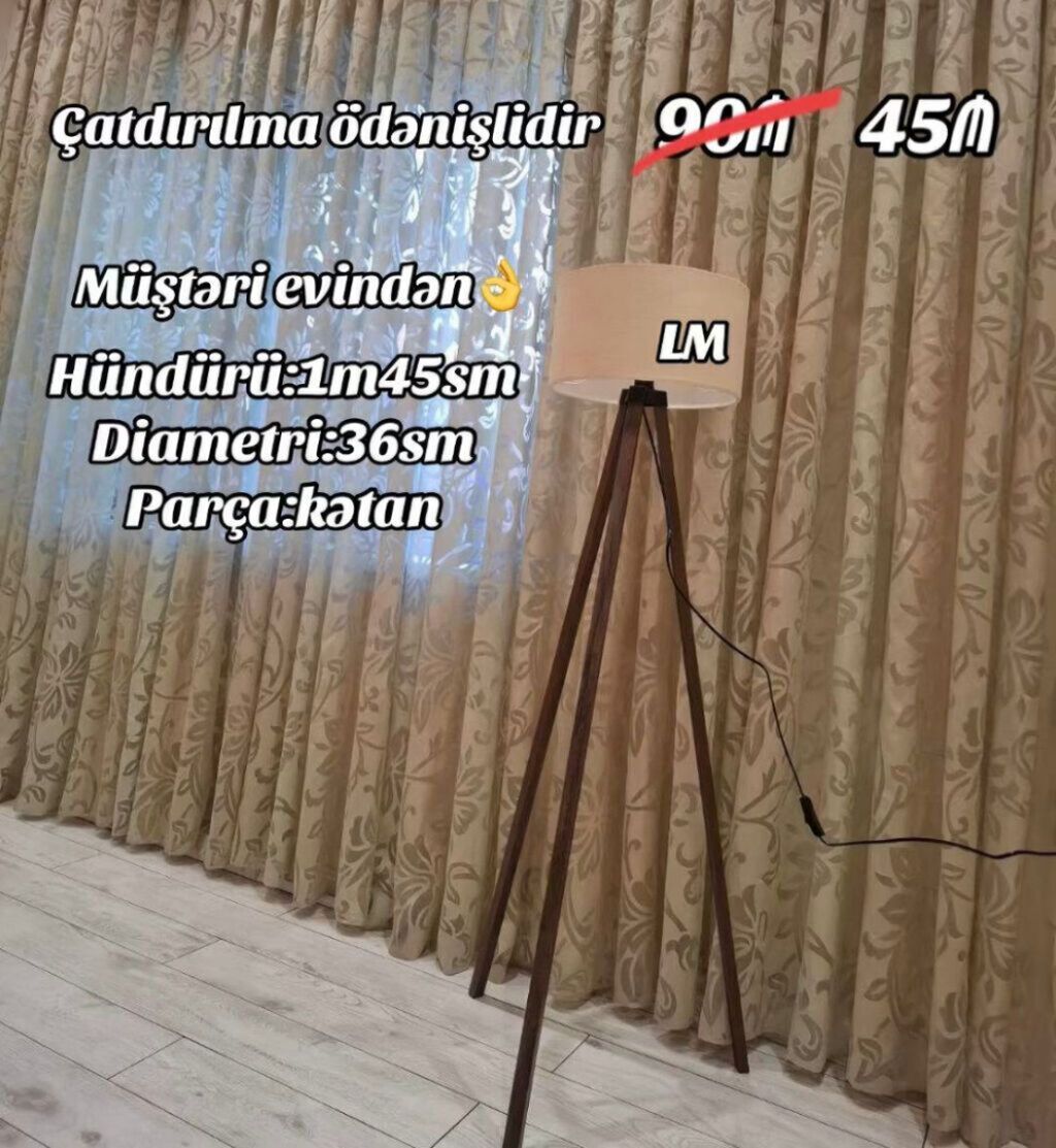 Yeni lampalar Torşer Qiymət 45₼ Ölçü:hün 1m45smxdiametri36sm — İşıqlandırma, Bakı (2)