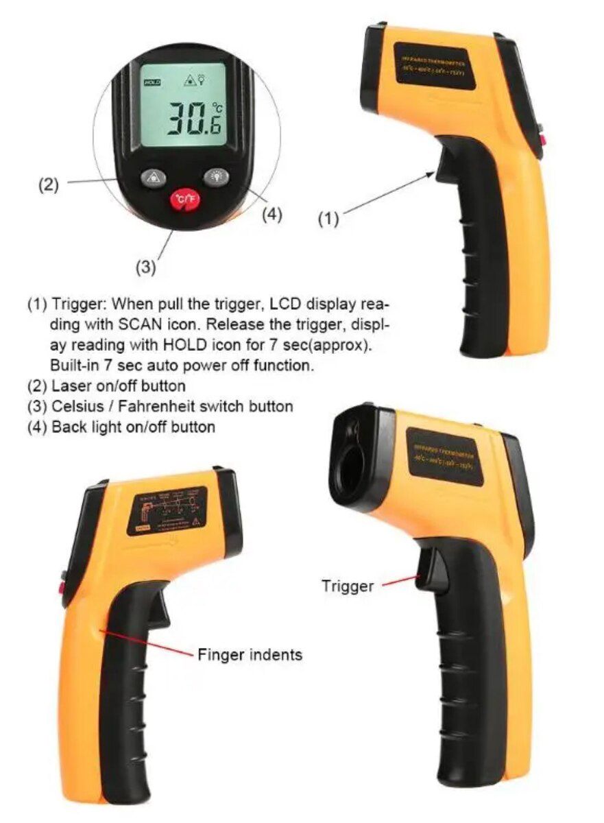 Lazer termometr "GM-600C" — Təmir və inşaat, Bakı (5)