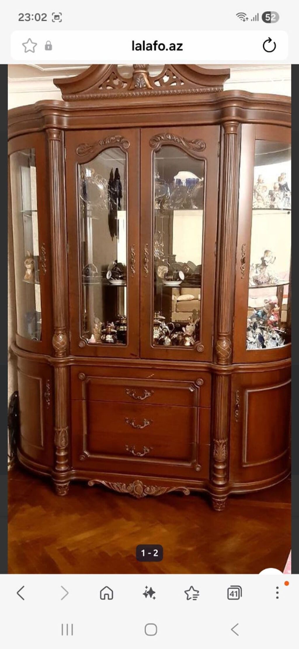 Klassik üslubda qonaq otağı üçün taxta mebel dəsti - Material — Mebel, Bakı (2)