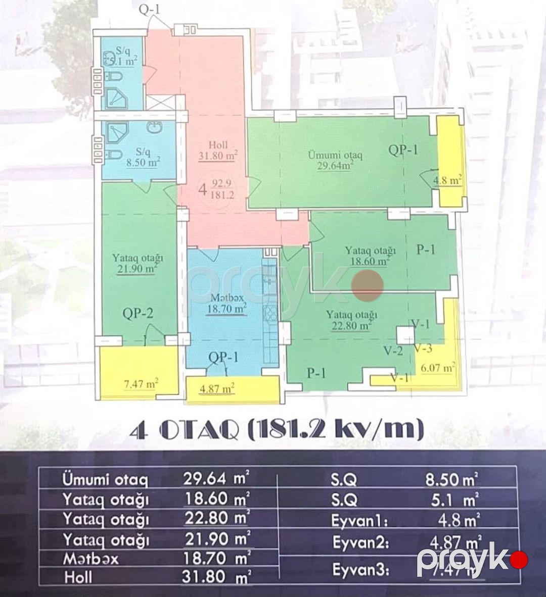 Satılır 4 otaqlı yeni tikili 181.2 m² — Mənzil, Bakı (9)