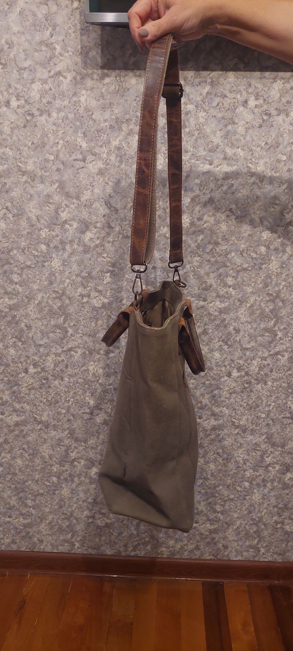 Kanvas tote çanta - Material: qalın, davamlı kanvas; detallarda təbii — Çantalar, Bakı (2)