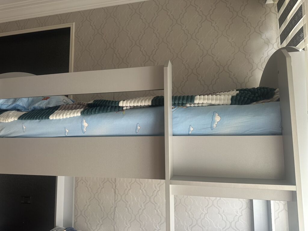 İki mərtəbəli uşaq/yetişkin çarpayısı – boz rəng - Kompakt iki — Mebel, Bakı (4)