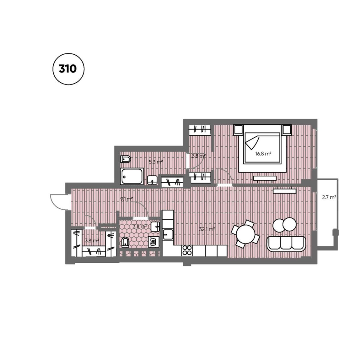Satılır 2 otaqlı yeni tikili 96.3 m² — Mənzil, Bakı (11)