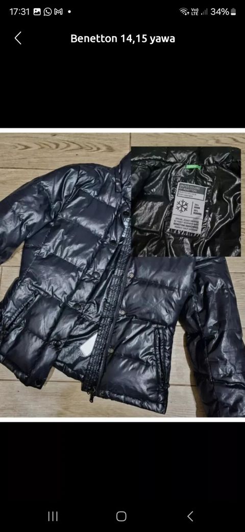 Benetton uşaq qış kurtkası – S razmer (təxminən 14–15 yaş) - Brend — Digah