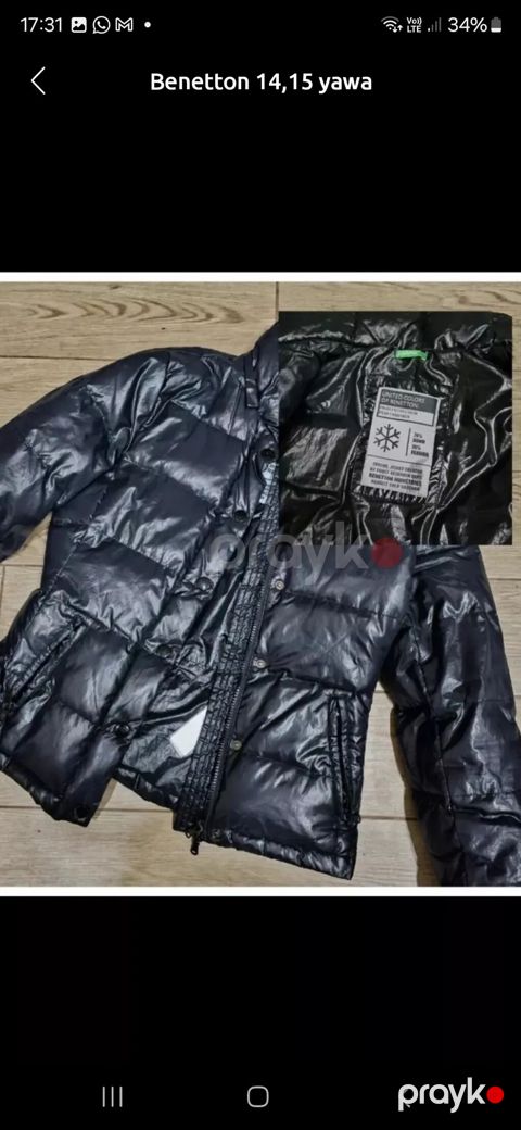 Benetton uşaq qış kurtkası – S razmer (təxminən 14–15 yaş) - Brend