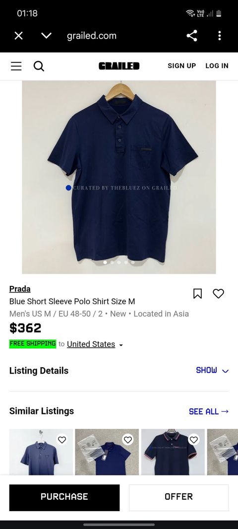 Polo köynək, Prada, XL, rəng - Mavi — Bakı