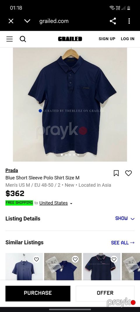 Polo köynək, Prada, XL, rəng - Mavi — Bakı