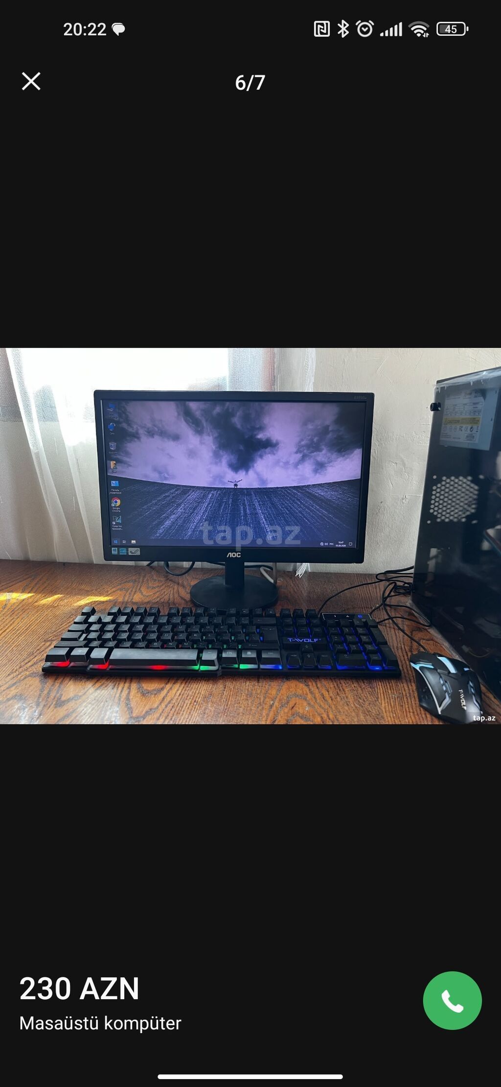 Masaüstü kompüter seti I3 2100 4gb ram gt 220 1gb 450w qida bloku — Elektronika, Digah (2)