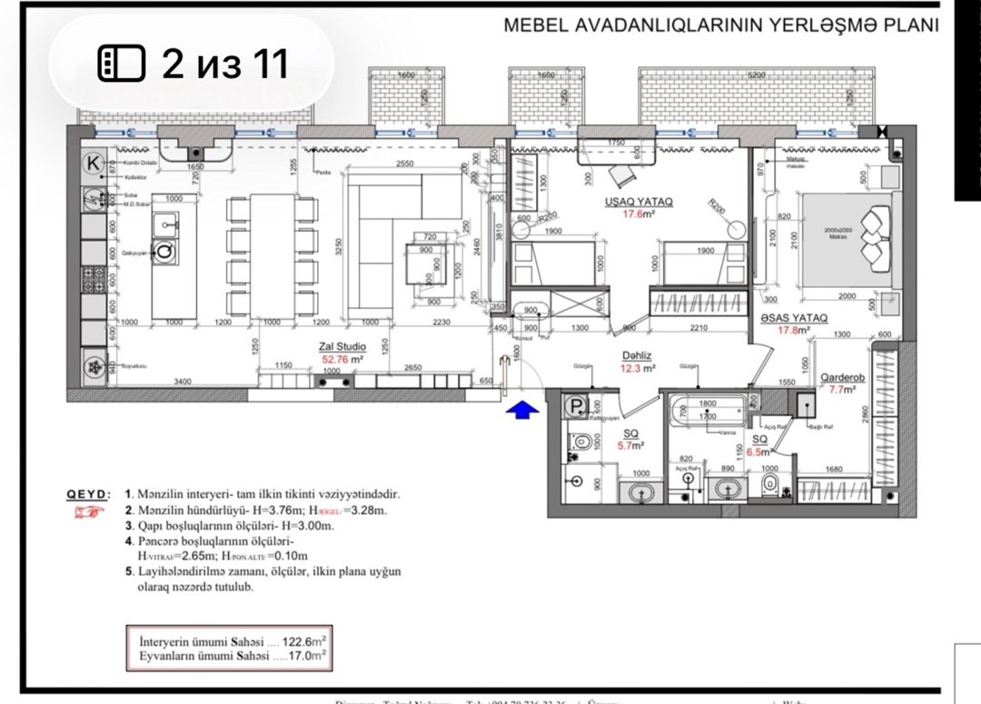 Satılır 4 otaqlı yeni tikili 141 m² — Mənzil, Bakı (5)