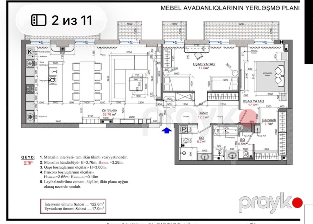Satılır 4 otaqlı yeni tikili 141 m² — Mənzil, Bakı (5)