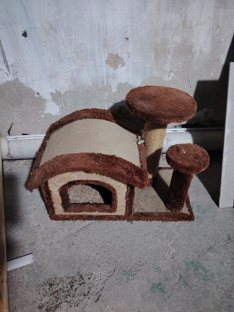 Pişik üçün oyun və istirahət kompleksi - Material: yumşaq plyuş/parça — Bakı