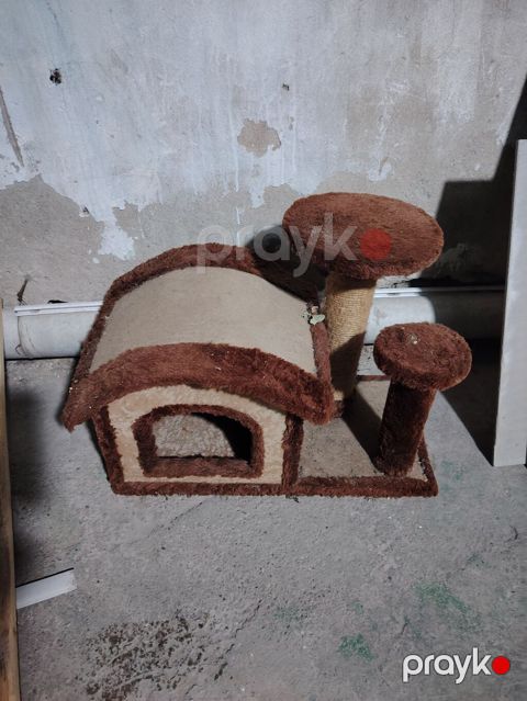 Pişik üçün oyun və istirahət kompleksi - Material: yumşaq plyuş/parça — Bakı