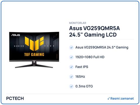 Asus VG259QMR5A 24.5" Gaming LCD Monitor (90LM0BR0-B01071) — Bakı