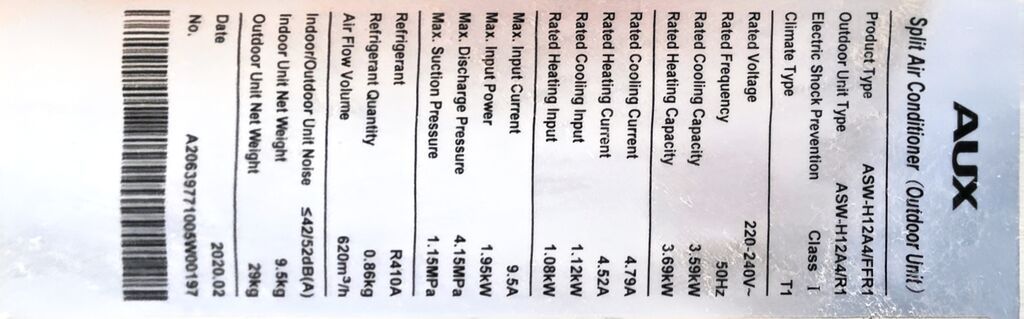 AUX Split Kondisioner – ASW-H12A4/FFR1 (2020) cəmi 4 ay istifadə — Elektronika, Bakı (4)