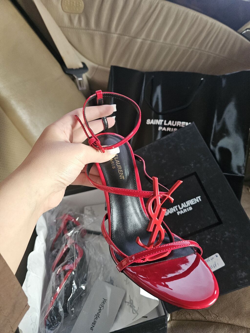 Saint Laurent Paris qadın sandal - Model: YSL monoqram detallı zərif — Şəxsi əşyalar, Masazır (3)