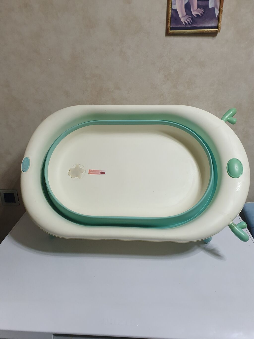 Uşaqlar üçün qatlanan vanna - Rəng: krem və yaşıl-aqua - Material — Santexnika, Digah (3)