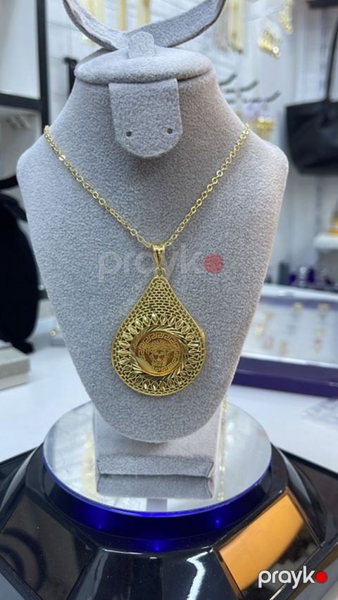 Qaralmayan bjuteriya – iri damla formalı asqı - Material: sarı qızıl — Bakı