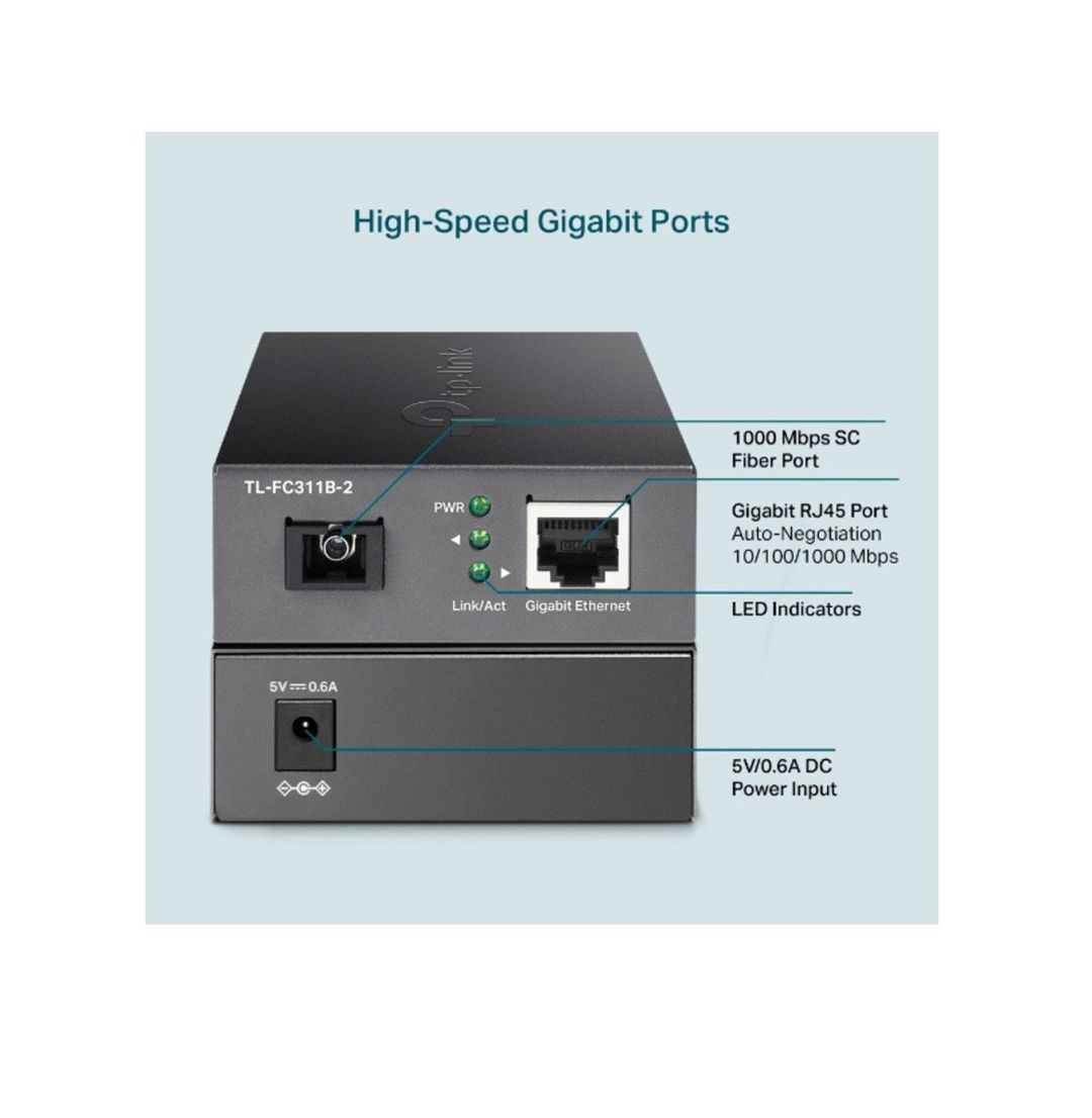 Gigabit Converter TP-Link FC311B-2 Single-Mode — Şəbəkə və server avadanlığı, Bakı (5)