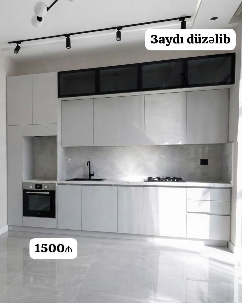 *1500₼ Mətbəx mebeli Satılır*‼ 3aydı duzəldilib ÖLÇÜ:-344 — Mebel, Bakı
