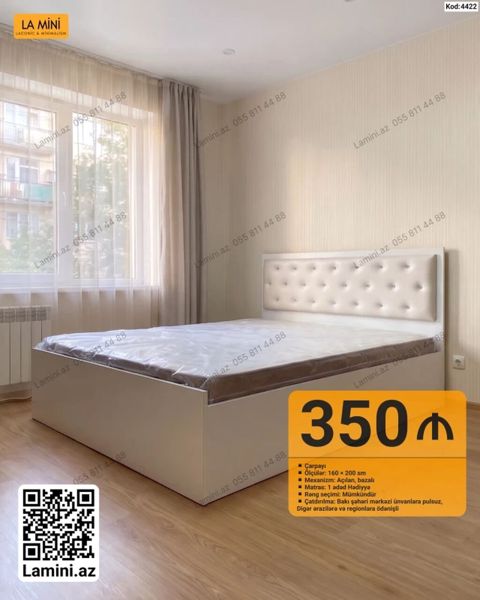 LA Mını çarpayı - Ölçü: 160 200 sm - Mexanizm: açılan, bazalı — Bakı
