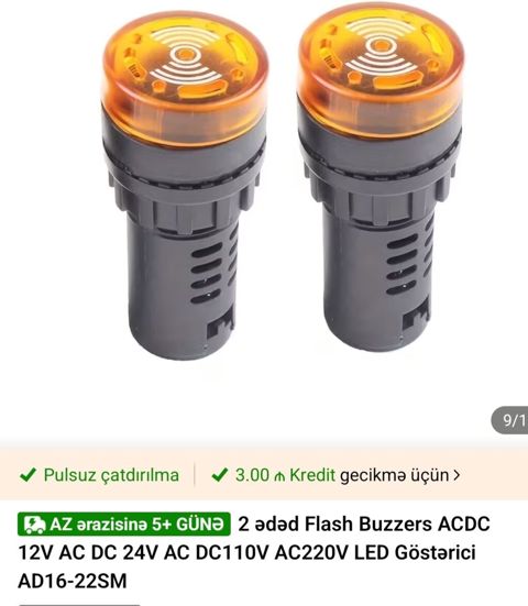 Məhsul: AD16-22SM LED işıqlı səsli xəbərdarlıq indikatoru (Flash — Biləsuvar