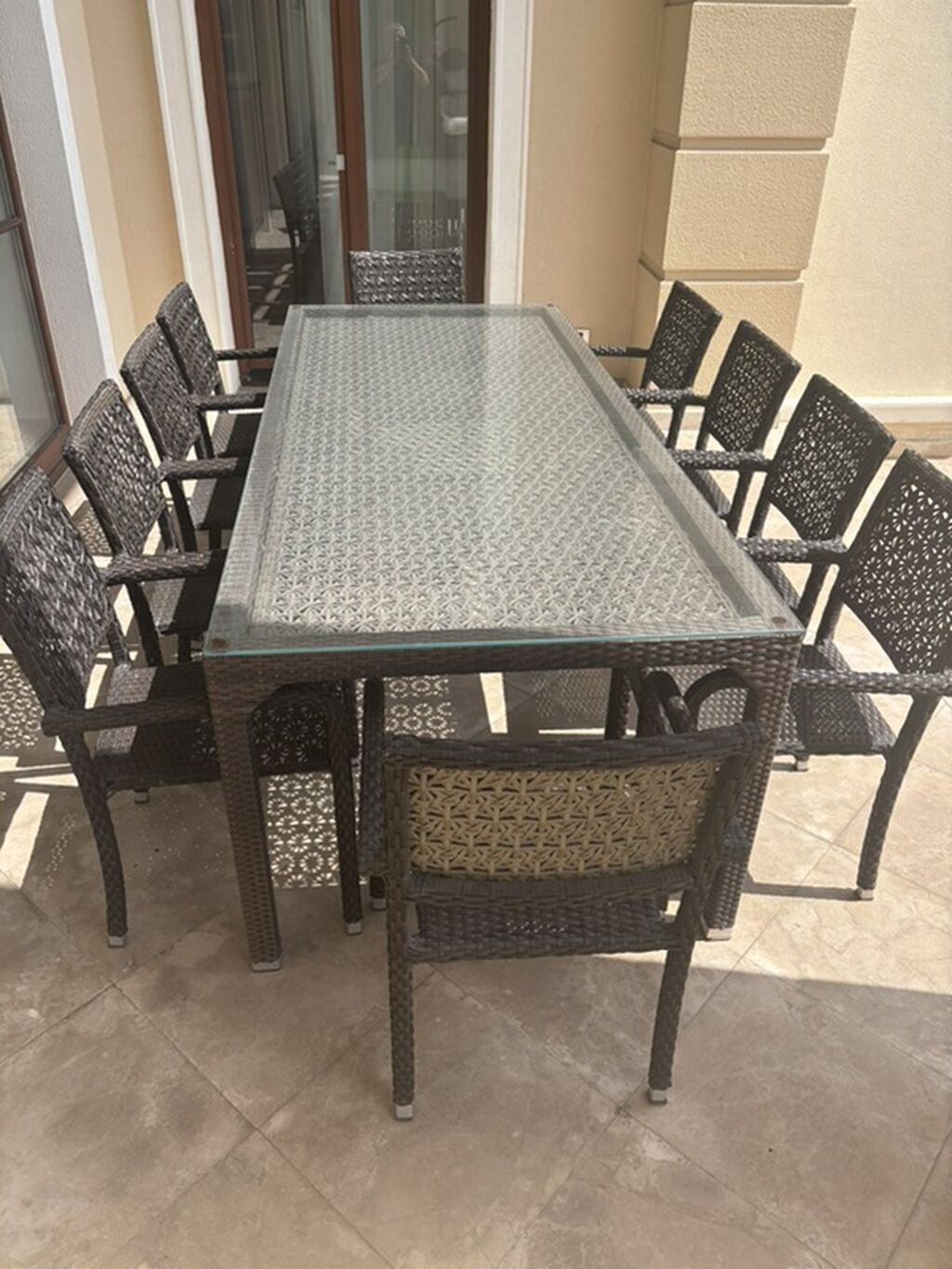 Açıq hava mebel dəsti – rattan (polirattan) toxunuşlu qəhvəyi rəng — Mebel, Digah (3)