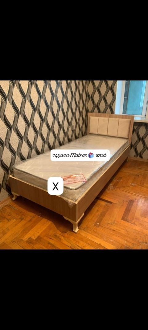 Tək nəfərlik çarpayı və matras dəsti. Xüsusiyyətlər: - Ölçü: tək — Bakı