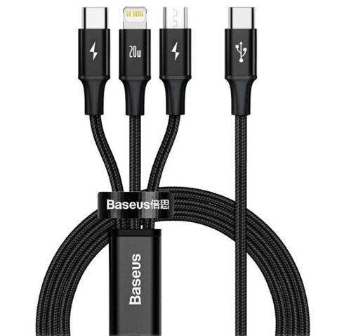 Baseus Type-c↔c+ıp+c Kabel 1.5M Rapıd Black — Bakı