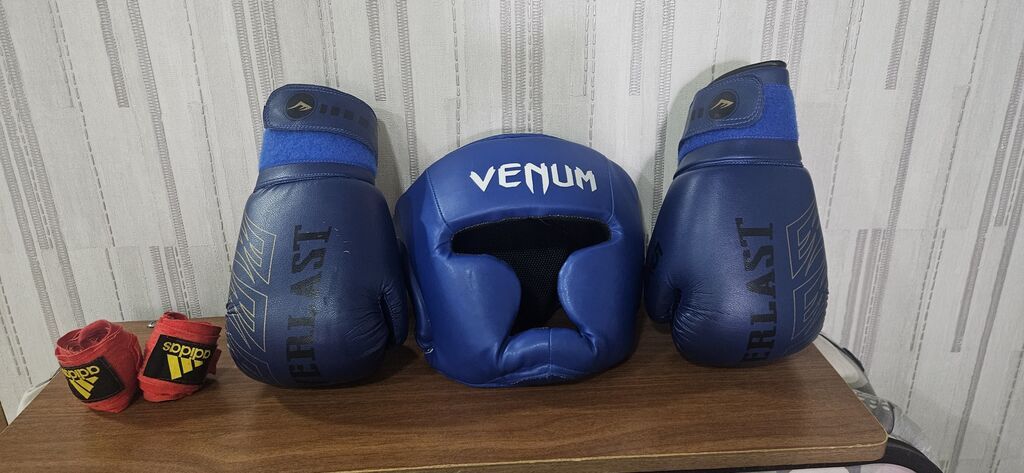 Boks komplekti – mavi rəng - Bokslu əlcəklər: Everlast brendi, 14 oz — İdman və istirahət, Bakı