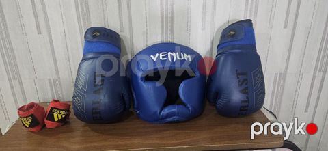Boks komplekti – mavi rəng - Bokslu əlcəklər: Everlast brendi, 14 oz — Bakı