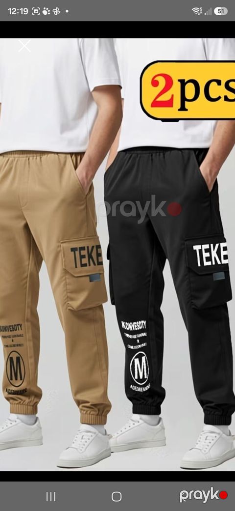 2 ədəd pambıq kişi şalvarı – “cargo” model - Ölçülər: 12, 13 (yawa) — Digah