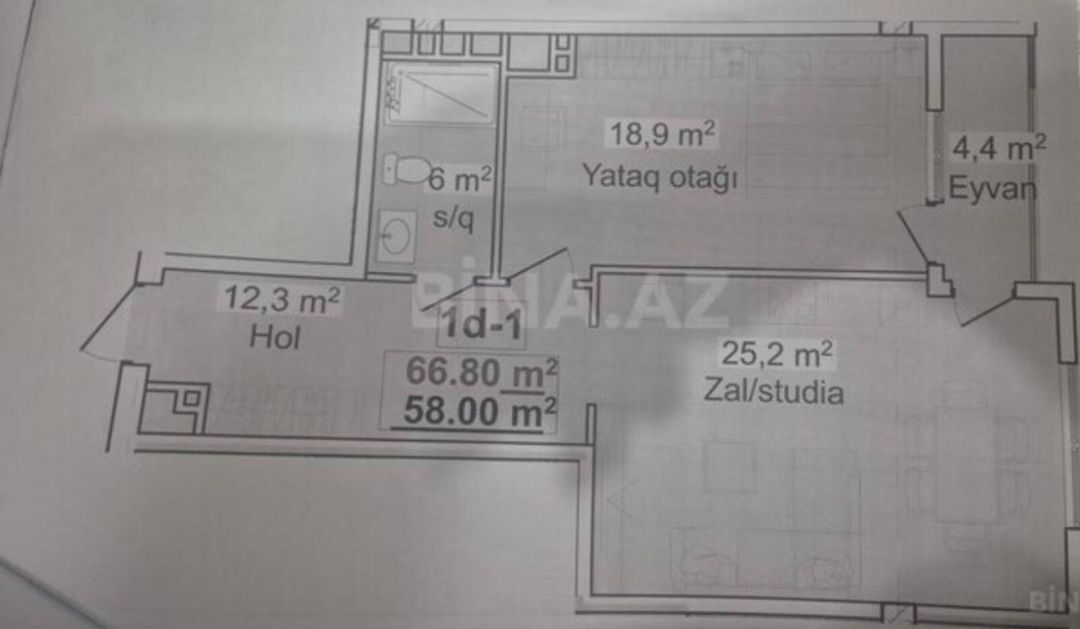 Satılır 2 otaqlı yeni tikili 66.8 m² — Mənzil, Bakı (3)