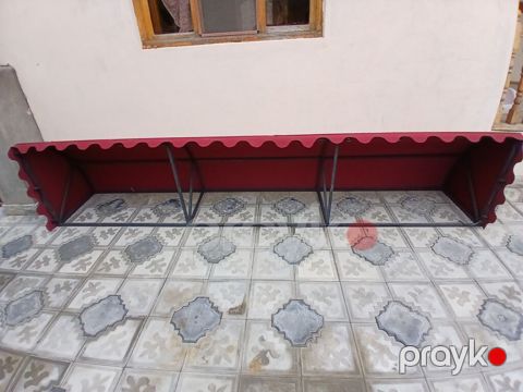 Qırmızı tent/baldaxan – fasad və vitrinlər üçün - Forma: yarımdairəvi — Gəncə