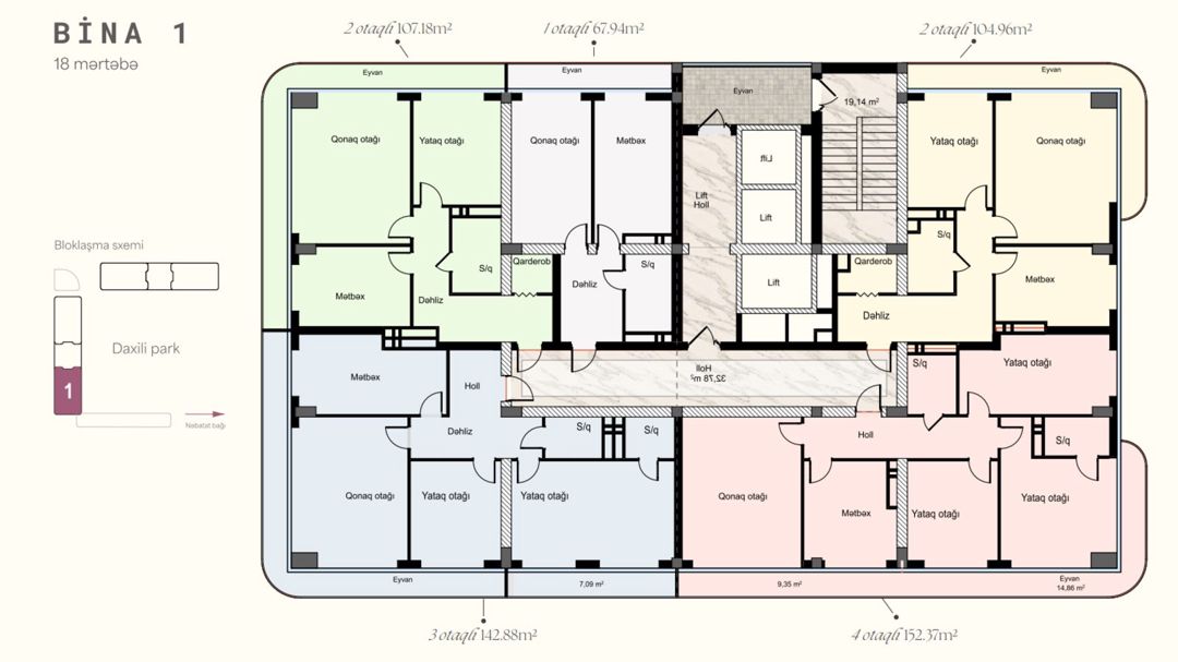Satılır 3 otaqlı yeni tikili 144.6 m² — Mənzil, Bakı (5)