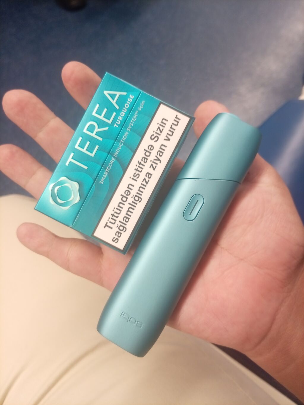 Iqos iltihab etmədən tütün qızdırma cihazı – turkuaz rəng - Model — Gözəllik və sağlamlıq, Bakı (2)