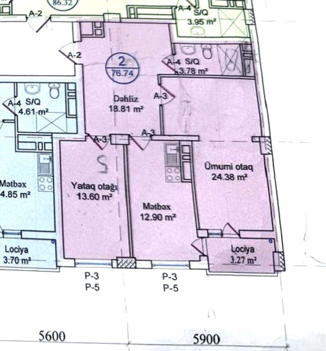 Satılır 2 otaqlı yeni tikili 77 m² — Mənzil, Bakı (2)