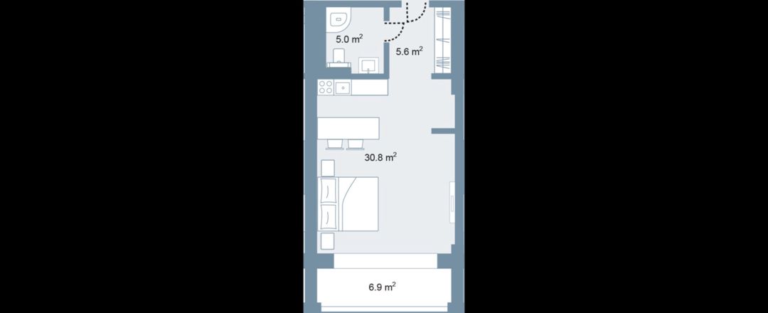 Satılır 1 otaqlı yeni tikili 56.2 m² — Mənzil, Bakı (6)