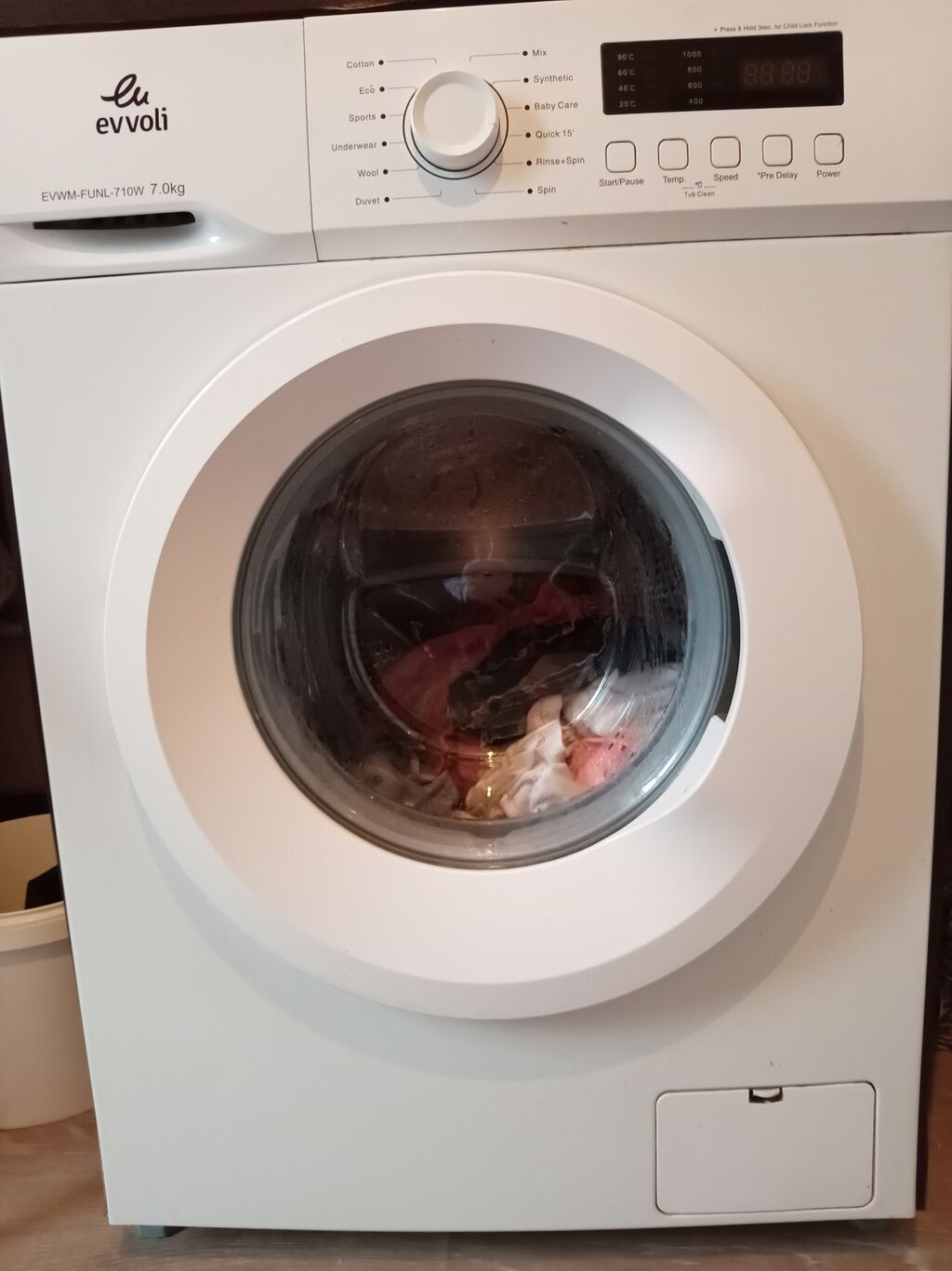 Evvoli EVWM-FUNL-710W paltaryuyan maşın – 7 kq - Ön yükləməli, 7.0 kq — Paltaryuyan maşınlar, Digah
