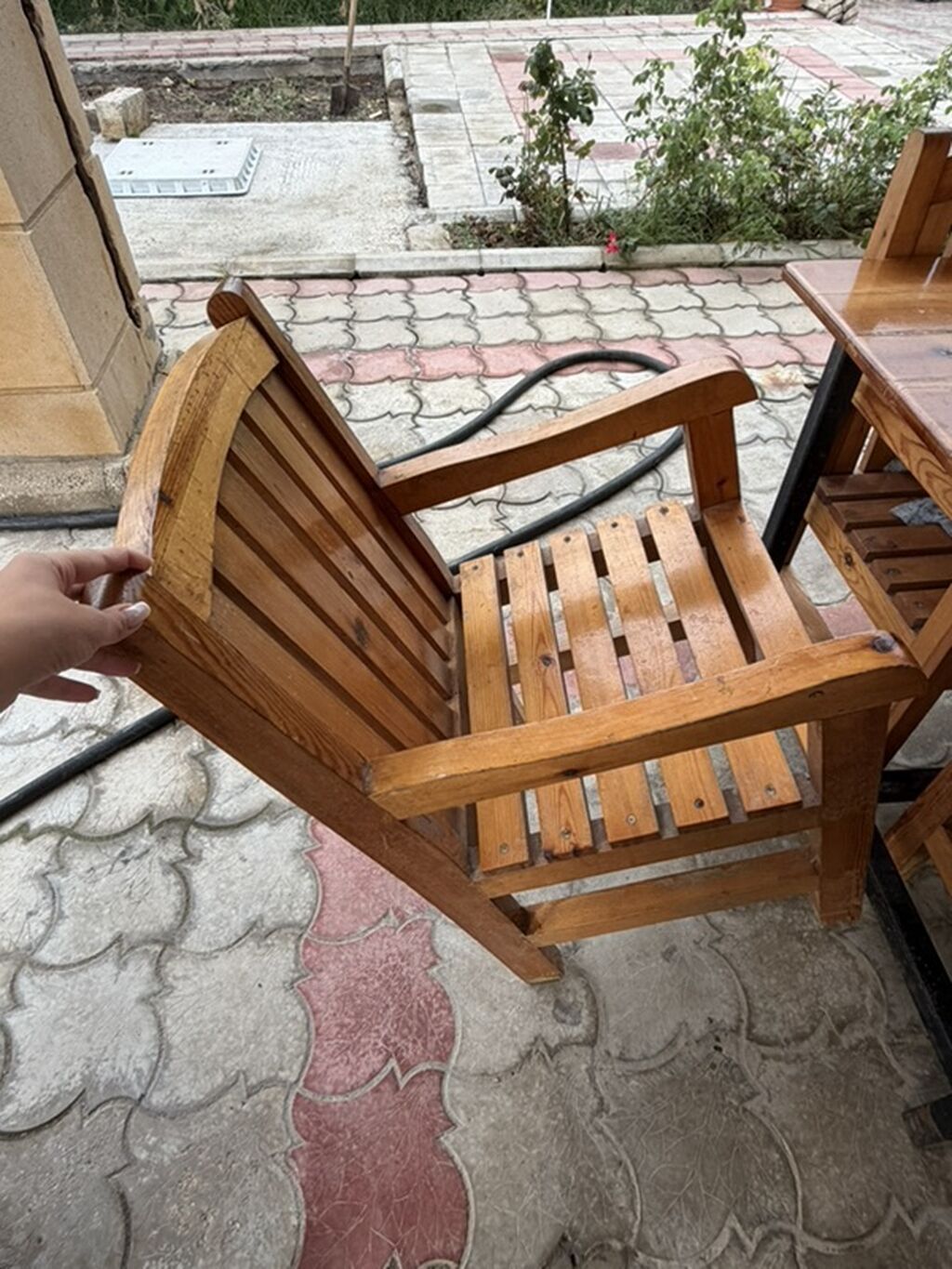İşlənmiş, Dördbucaq masa, 8 stul, Açılmayan, Stullar ilə, Taxta, Azərbaycan — Mebel, Digah (5)