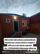 80 kv. m, 2 otaqlı, Kombi, Qaz, İşıq — Heyat xanim — House, cottage, summer house