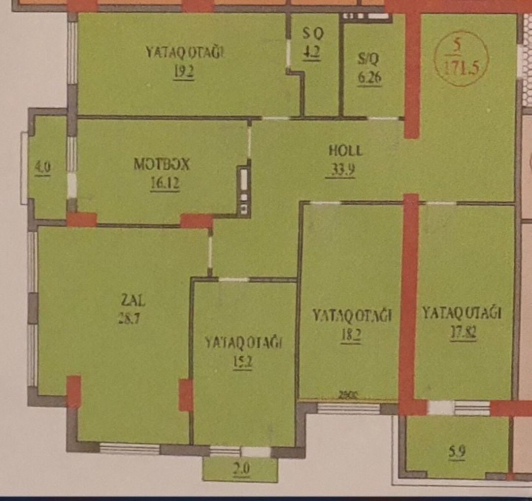Satılır 4 otaqlı yeni tikili 171.5 m² — Mənzil, Bakı (3)