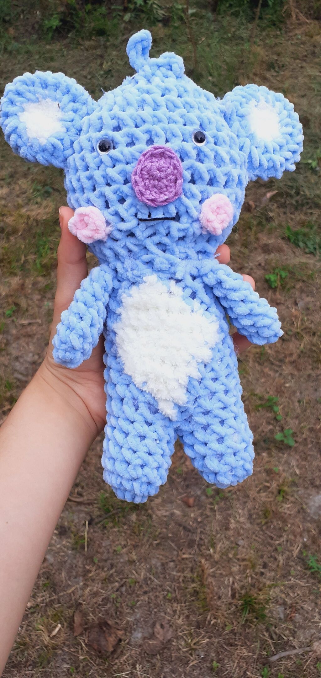 Məhsul: Əl işi toxunma plyuş oyuncaq – mavi koala fiquru - Material — Yumşaq oyuncaqlar, Bakı (3)