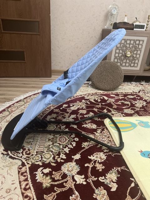 Uşaq üçün yelləncək/bauncer kreslosu - Rəng: açıq mavi, romb naxışlı — Bakı